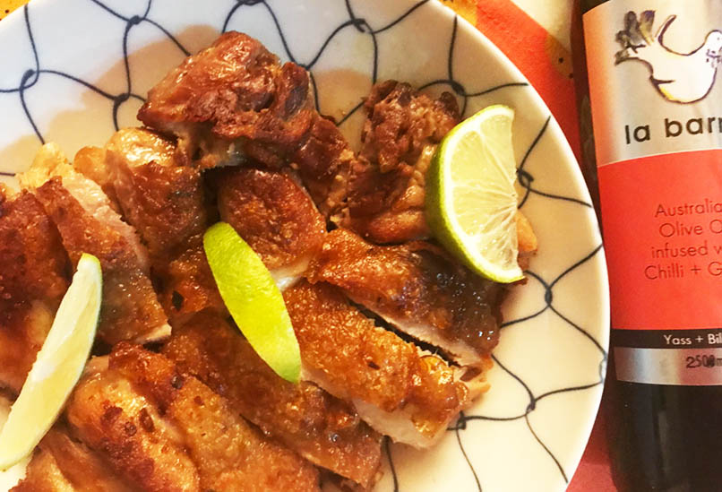 辣椒油醃製香煎雞腿排, 橄欖油